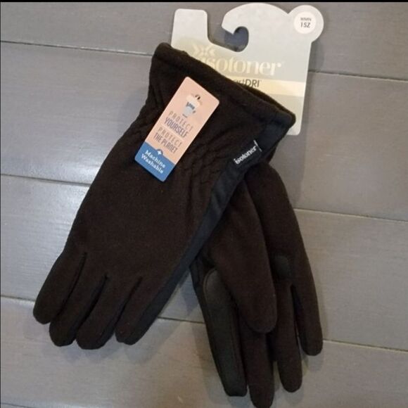 Women's isotoner SmartDRI Fleece Lined Gathered Gloves - Picture 8 of 8